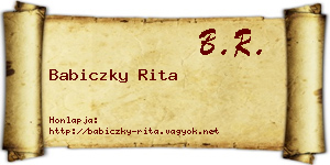 Babiczky Rita névjegykártya